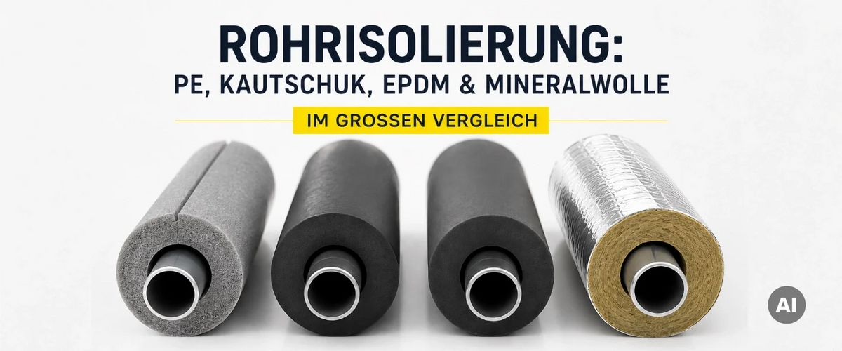 Rohrisolierung: PE, Kautschuk, EPDM & Mineralwolle im großen Vergleich