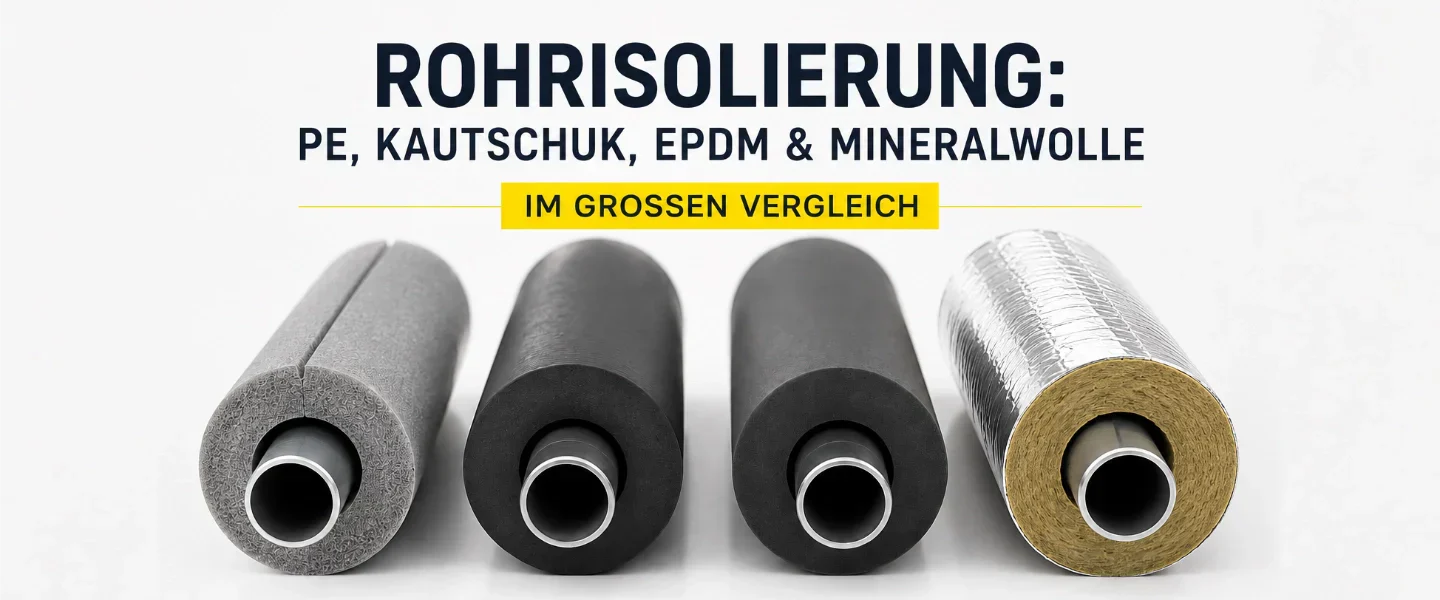 Rohrisolierung: PE, Kautschuk, EPDM & Mineralwolle im großen Vergleich